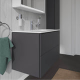 L-Cube Two Drawer Wall-Mount Vanity Unit Concrete Gray