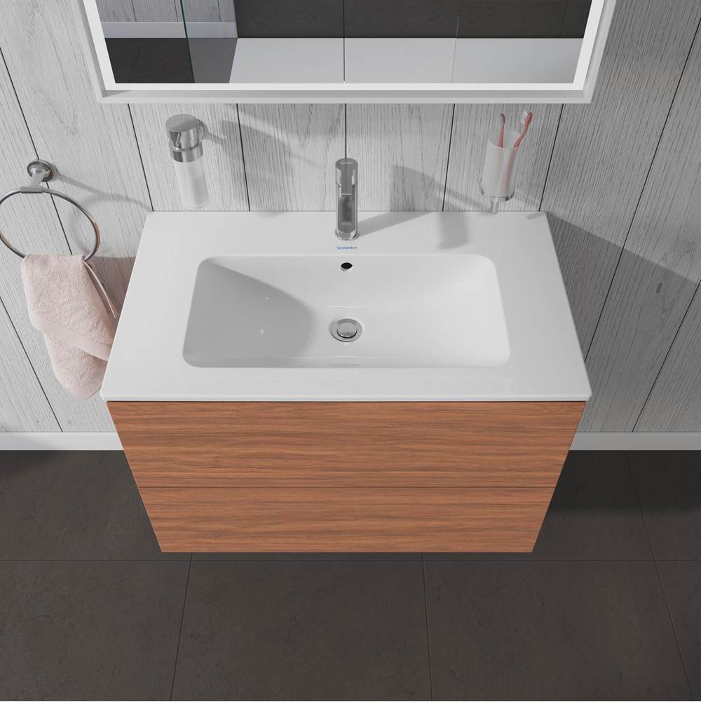 L-Cube Two Drawer Wall-Mount Vanity Unit Concrete Gray