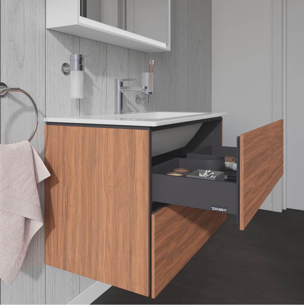 L-Cube Two Drawer Wall-Mount Vanity Unit Concrete Gray