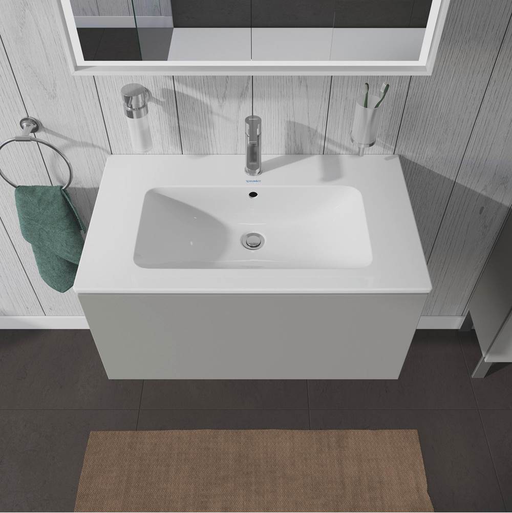 L-Cube One Drawer Wall-Mount Vanity Unit Concrete Gray