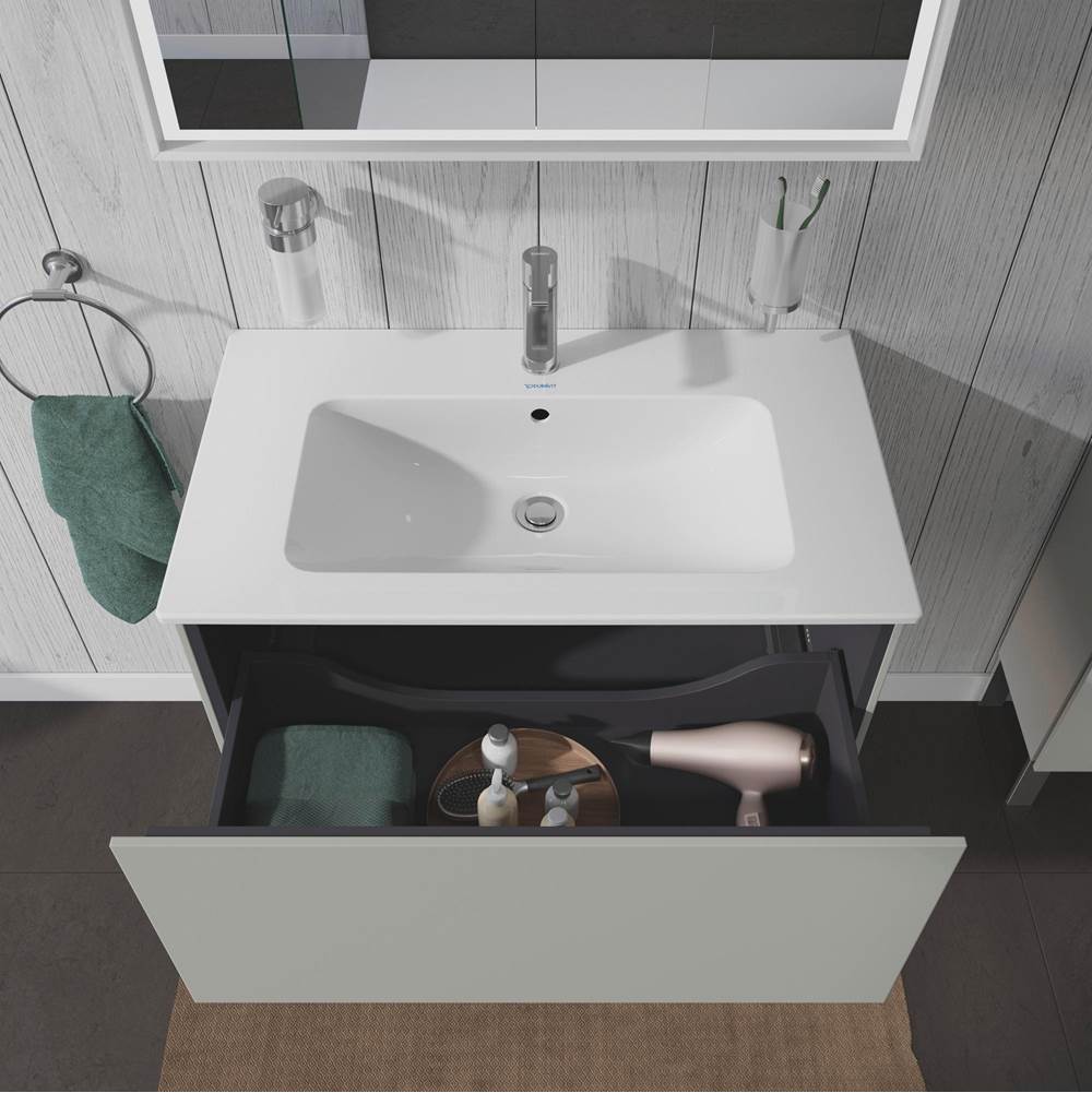 L-Cube One Drawer Wall-Mount Vanity Unit Concrete Gray