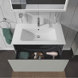 L-Cube One Drawer Wall-Mount Vanity Unit Concrete Gray