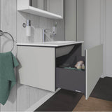 L-Cube One Drawer Wall-Mount Vanity Unit Concrete Gray