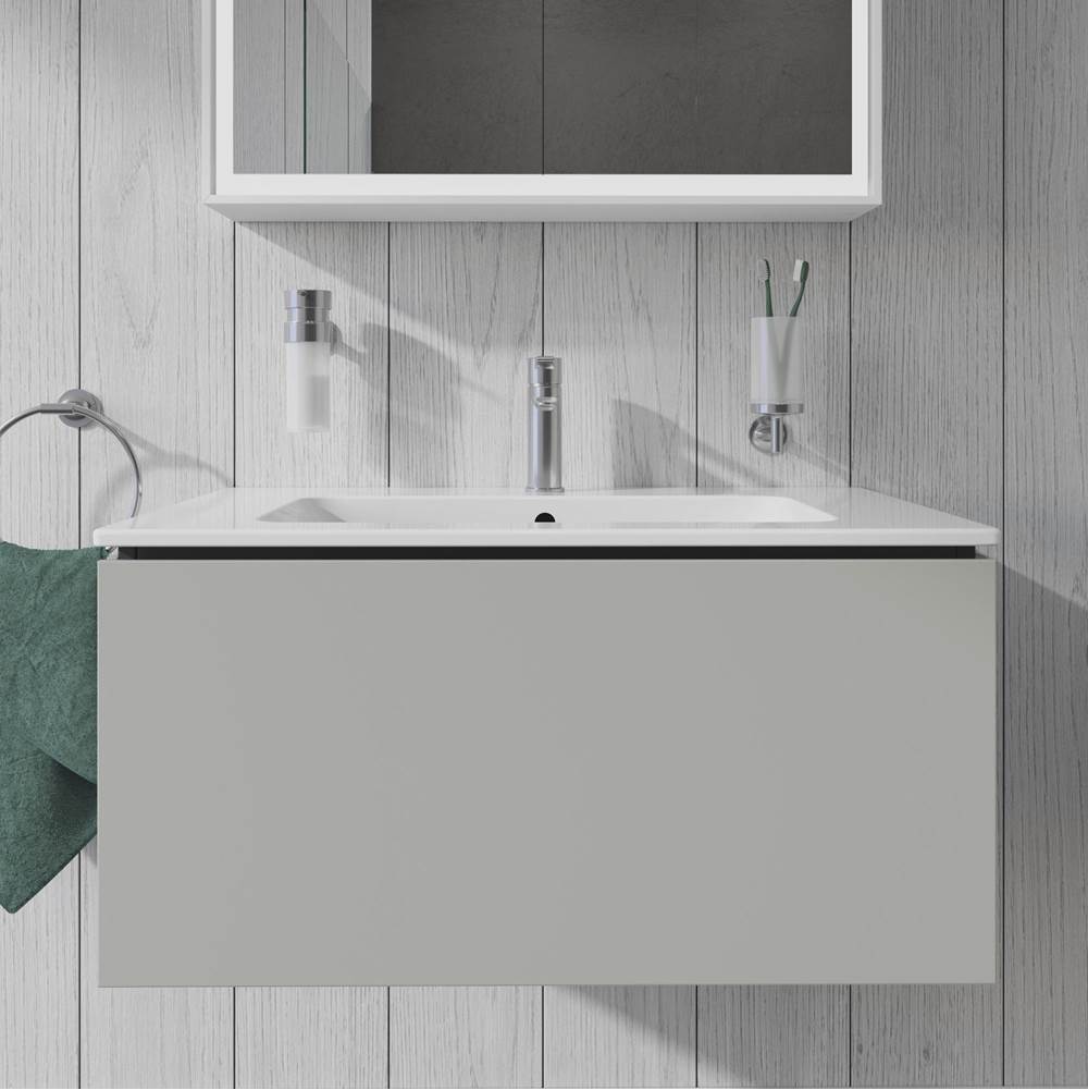 L-Cube One Drawer Wall-Mount Vanity Unit Concrete Gray