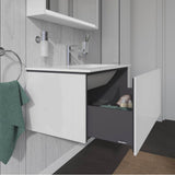 L-Cube One Drawer Wall-Mount Vanity Unit Concrete Gray