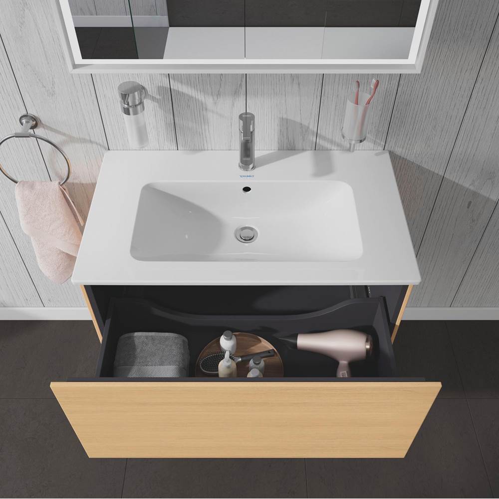 L-Cube One Drawer Wall-Mount Vanity Unit Concrete Gray