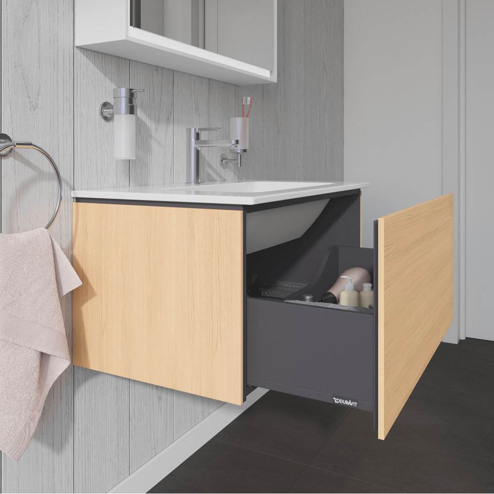 L-Cube One Drawer Wall-Mount Vanity Unit Concrete Gray