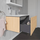 L-Cube One Drawer Wall-Mount Vanity Unit Concrete Gray