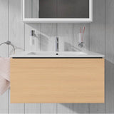 L-Cube One Drawer Wall-Mount Vanity Unit Concrete Gray