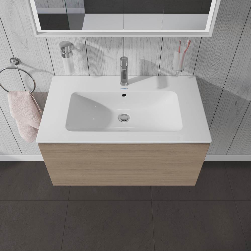 L-Cube One Drawer Wall-Mount Vanity Unit Concrete Gray