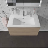 L-Cube One Drawer Wall-Mount Vanity Unit Concrete Gray