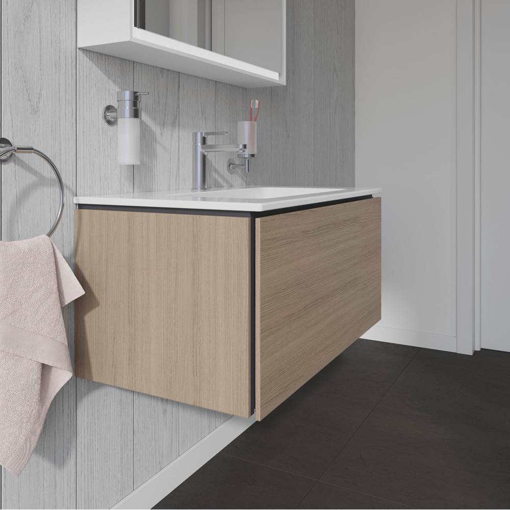 L-Cube One Drawer Wall-Mount Vanity Unit Concrete Gray