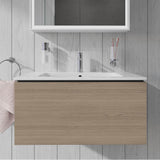 L-Cube One Drawer Wall-Mount Vanity Unit Concrete Gray