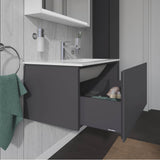 L-Cube One Drawer Wall-Mount Vanity Unit Concrete Gray