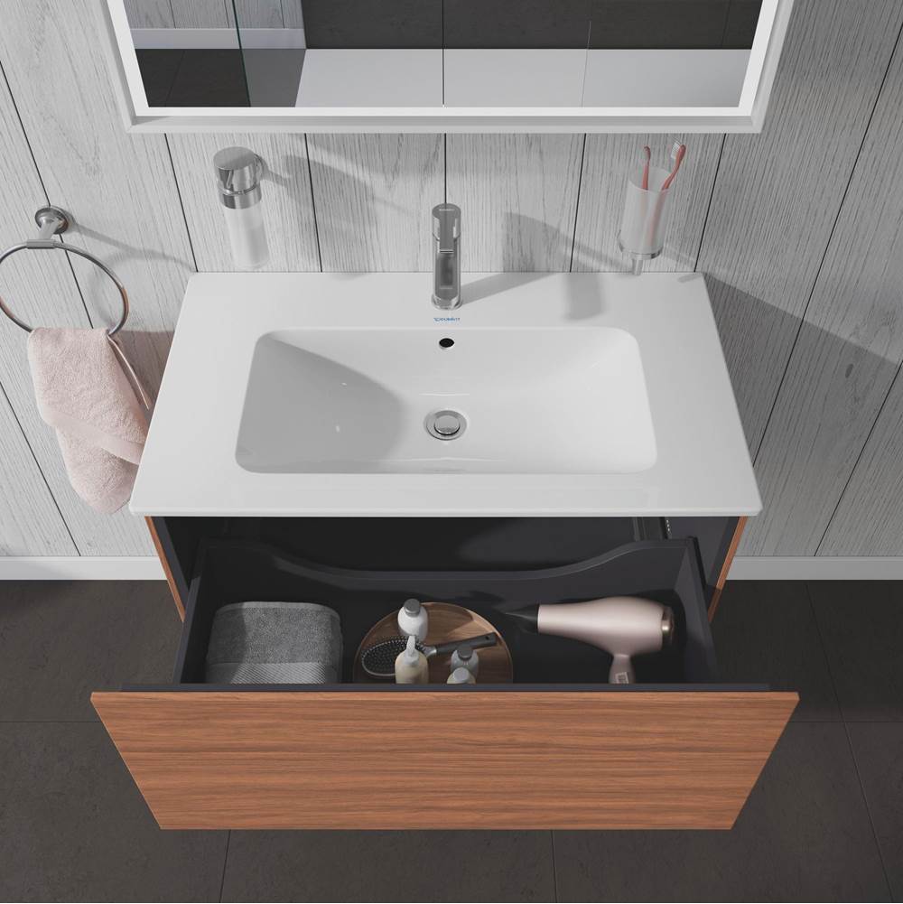 L-Cube One Drawer Wall-Mount Vanity Unit Concrete Gray