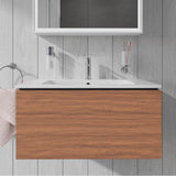 L-Cube One Drawer Wall-Mount Vanity Unit Concrete Gray