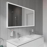 L-Cube Mirror with Lighting White Aluminum