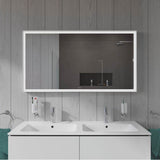 L-Cube Mirror with Lighting White Aluminum
