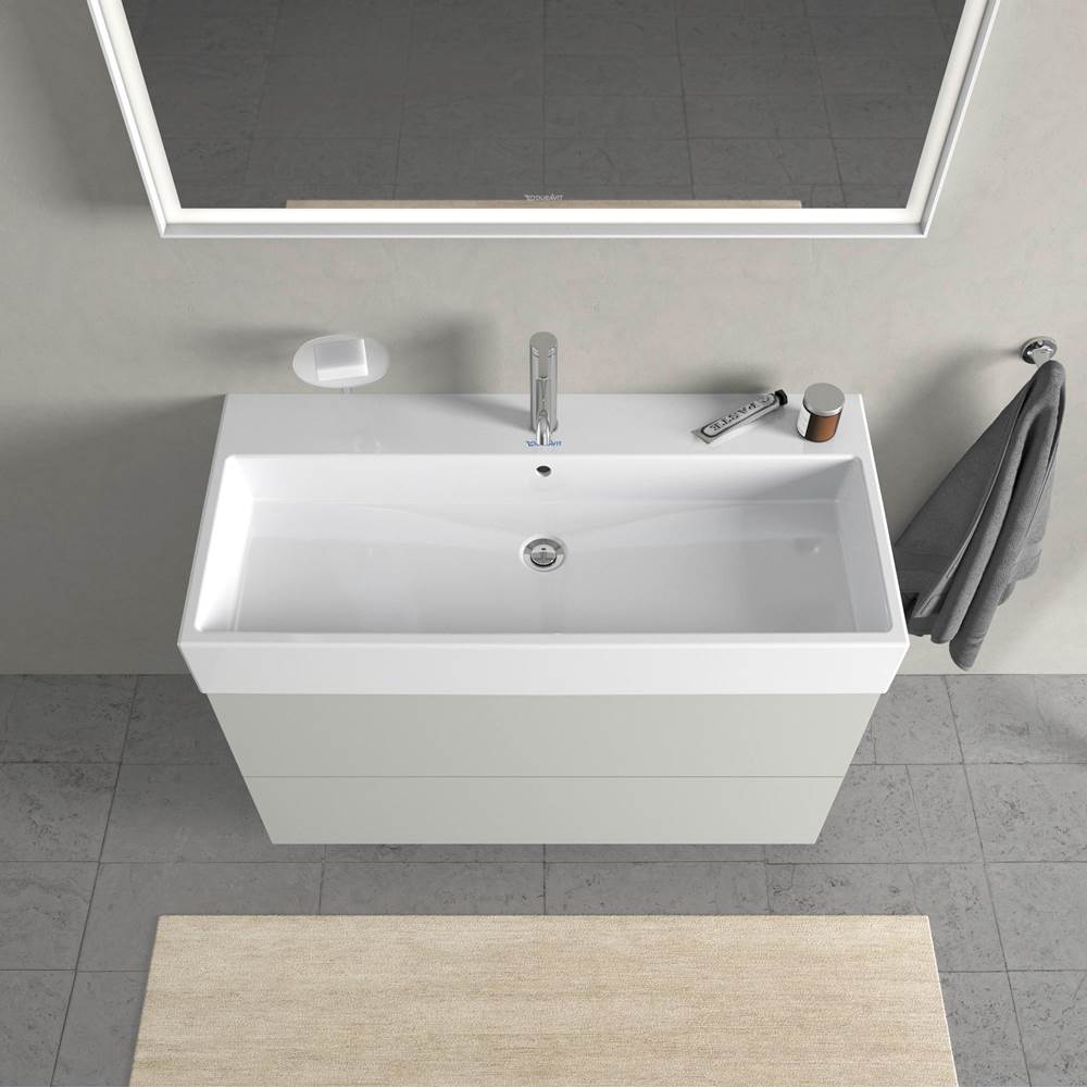 L-Cube Two Drawer Wall-Mount Vanity Unit Concrete Gray