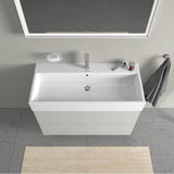 L-Cube Two Drawer Wall-Mount Vanity Unit Concrete Gray