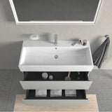 L-Cube Two Drawer Wall-Mount Vanity Unit Concrete Gray