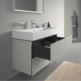L-Cube Two Drawer Wall-Mount Vanity Unit Concrete Gray