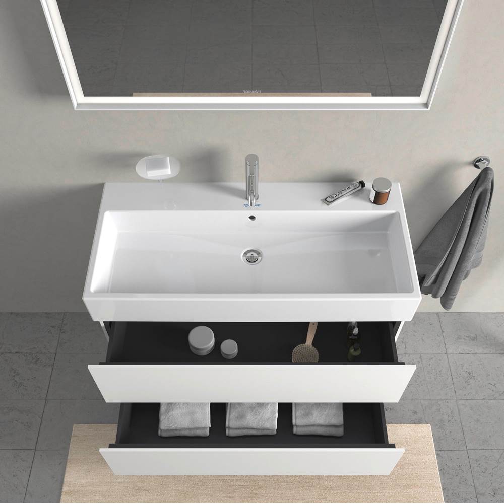 L-Cube Two Drawer Wall-Mount Vanity Unit Concrete Gray