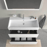 L-Cube Two Drawer Wall-Mount Vanity Unit Concrete Gray