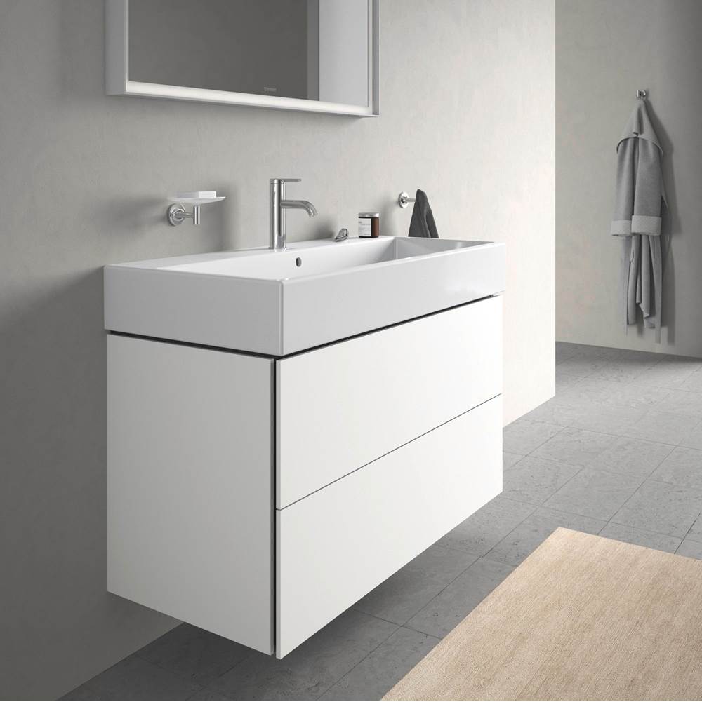 L-Cube Two Drawer Wall-Mount Vanity Unit Concrete Gray
