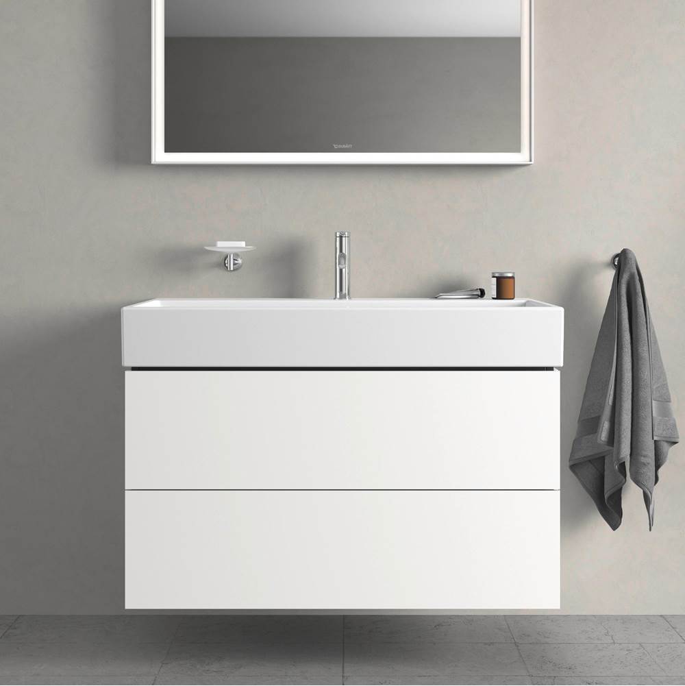 L-Cube Two Drawer Wall-Mount Vanity Unit Concrete Gray