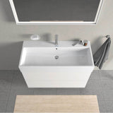L-Cube Two Drawer Wall-Mount Vanity Unit Concrete Gray