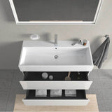 L-Cube Two Drawer Wall-Mount Vanity Unit Concrete Gray