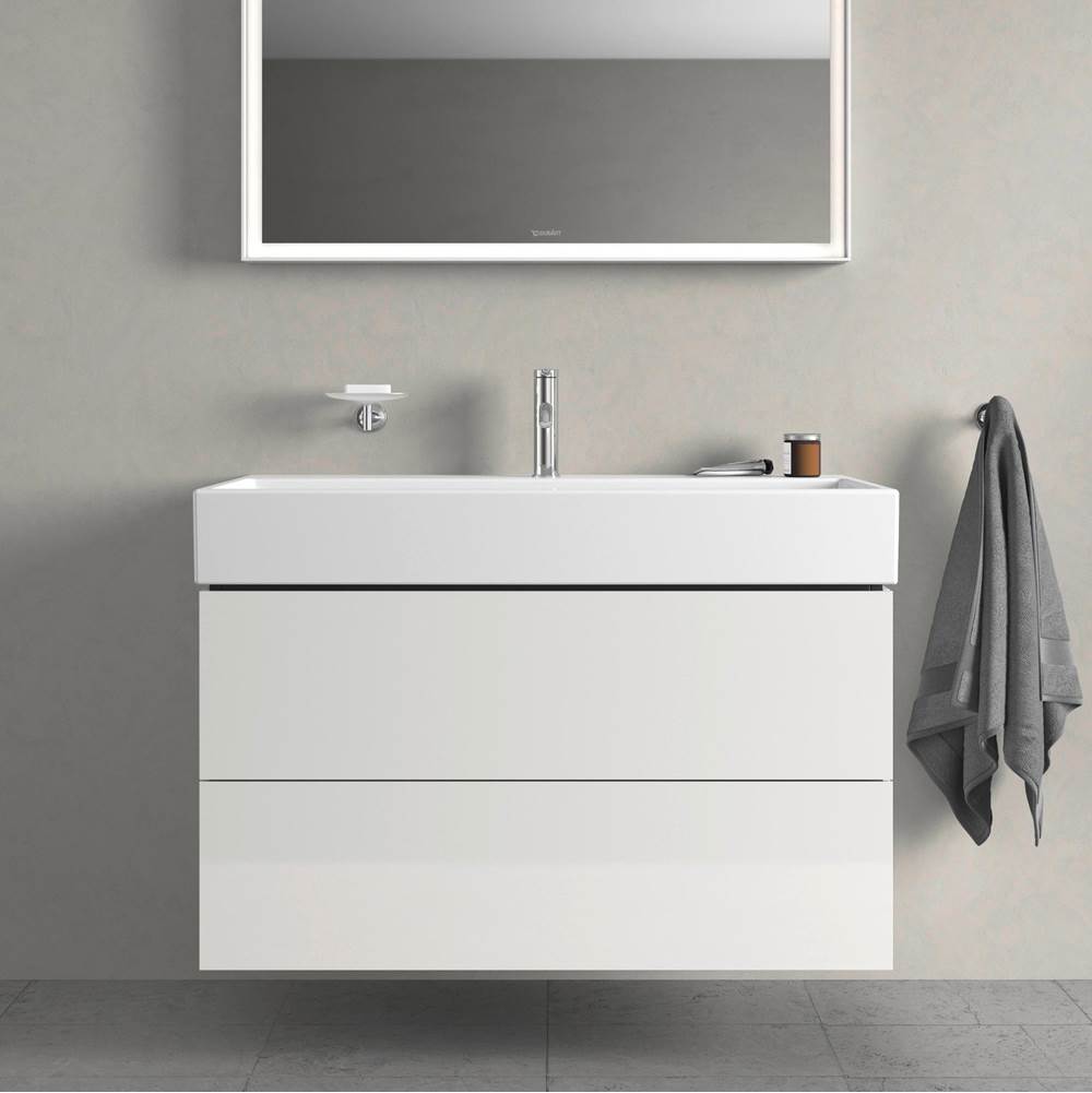 L-Cube Two Drawer Wall-Mount Vanity Unit Concrete Gray