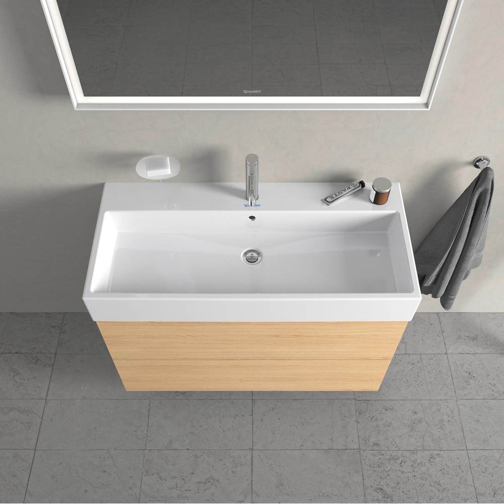 L-Cube Two Drawer Wall-Mount Vanity Unit Concrete Gray