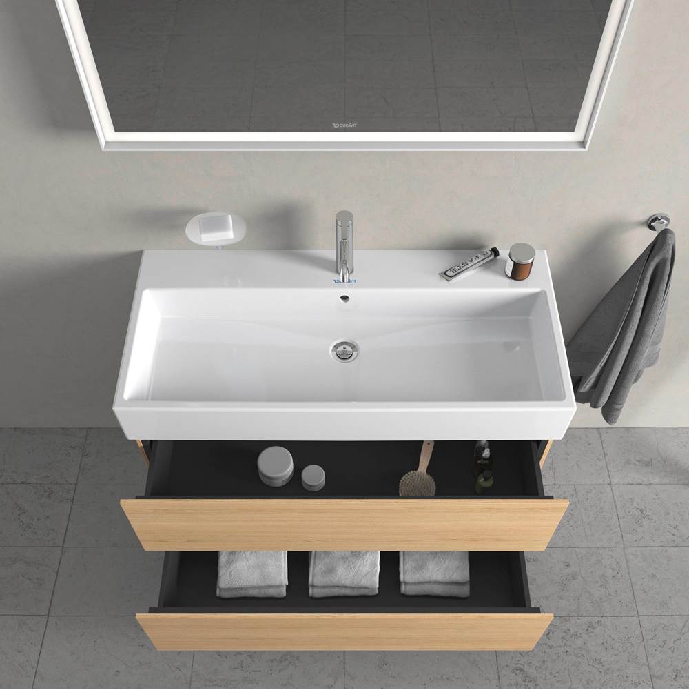 L-Cube Two Drawer Wall-Mount Vanity Unit Concrete Gray