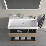L-Cube Two Drawer Wall-Mount Vanity Unit Concrete Gray