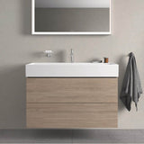 L-Cube Two Drawer Wall-Mount Vanity Unit Concrete Gray