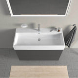 L-Cube Two Drawer Wall-Mount Vanity Unit Concrete Gray