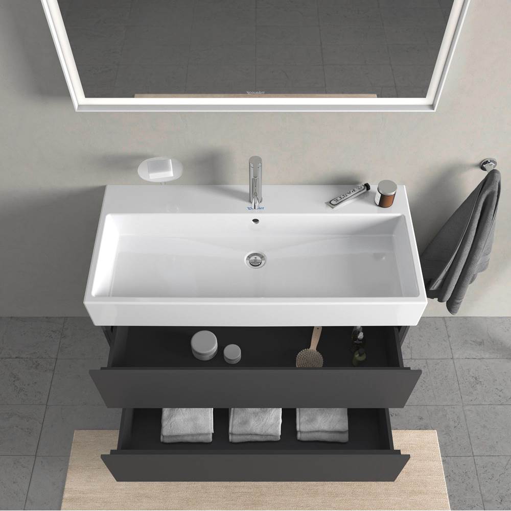 L-Cube Two Drawer Wall-Mount Vanity Unit Concrete Gray