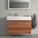 L-Cube Two Drawer Wall-Mount Vanity Unit Concrete Gray