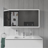 L-Cube Mirror Cabinet with Lighting White