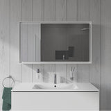 L-Cube Mirror Cabinet with Lighting White