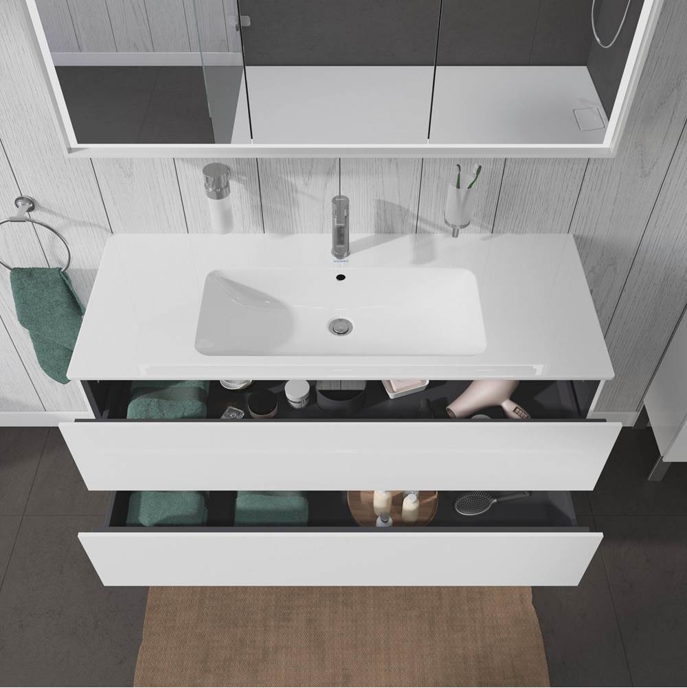 L-Cube Two Drawer Wall-Mount Vanity Unit Concrete Gray