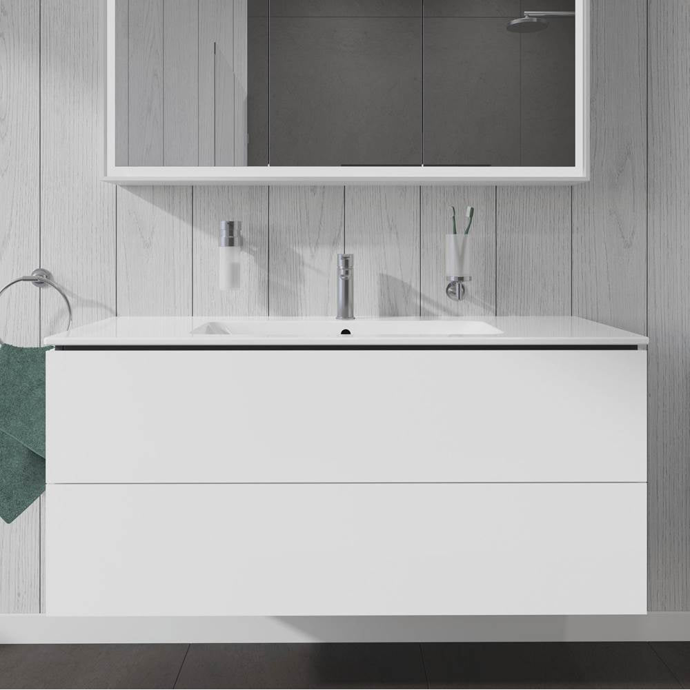 L-Cube Two Drawer Wall-Mount Vanity Unit Concrete Gray