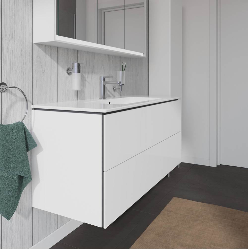 L-Cube Two Drawer Wall-Mount Vanity Unit Concrete Gray