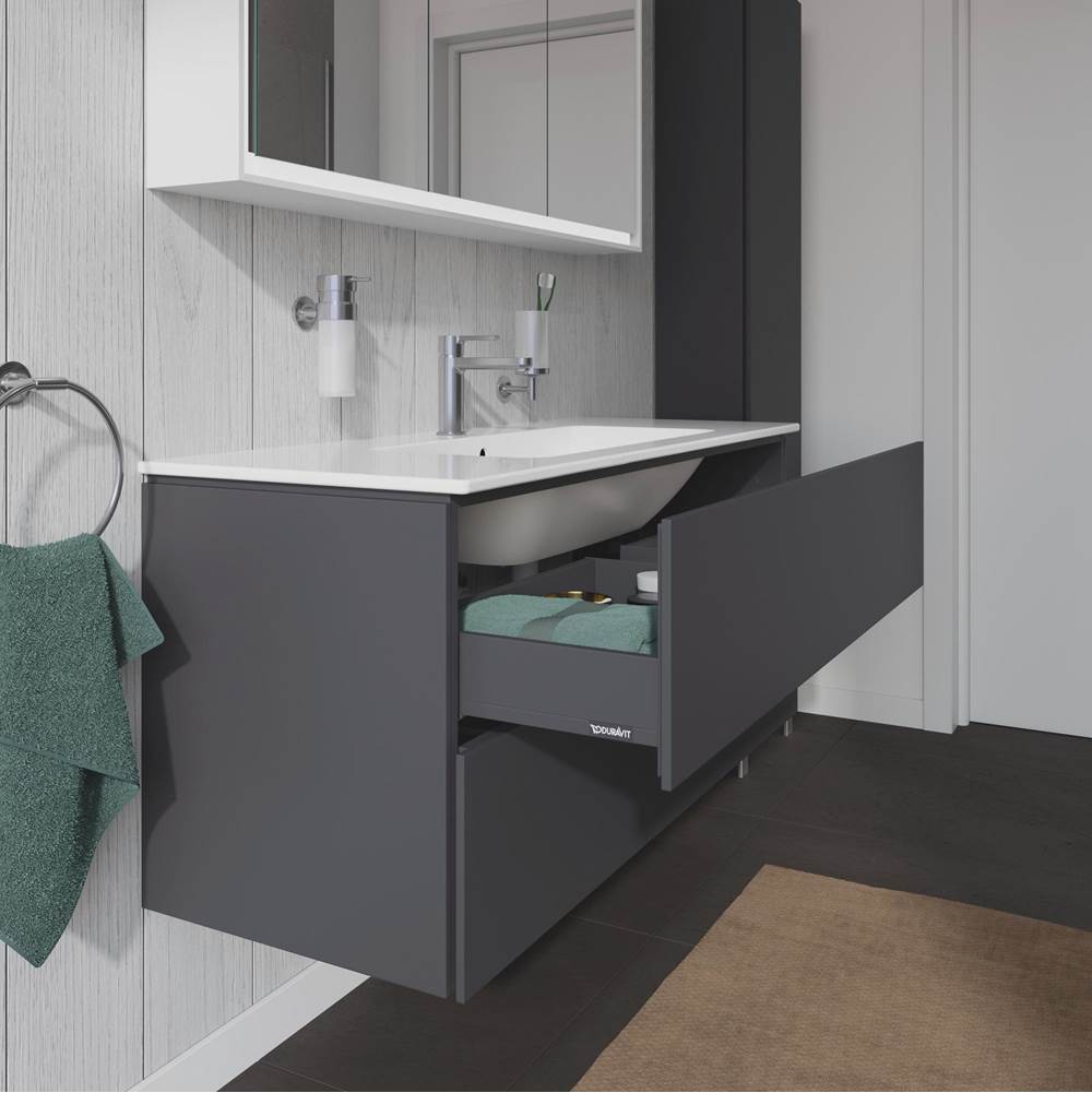 L-Cube Two Drawer Wall-Mount Vanity Unit Concrete Gray