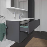 L-Cube Two Drawer Wall-Mount Vanity Unit Concrete Gray