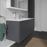 L-Cube Two Drawer Wall-Mount Vanity Unit Concrete Gray