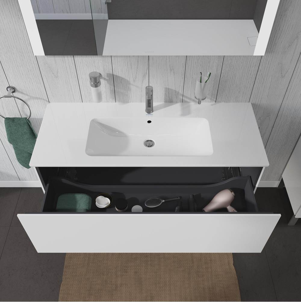 L-Cube One Drawer Wall-Mount Vanity Unit Concrete Gray