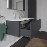L-Cube One Drawer Wall-Mount Vanity Unit Concrete Gray